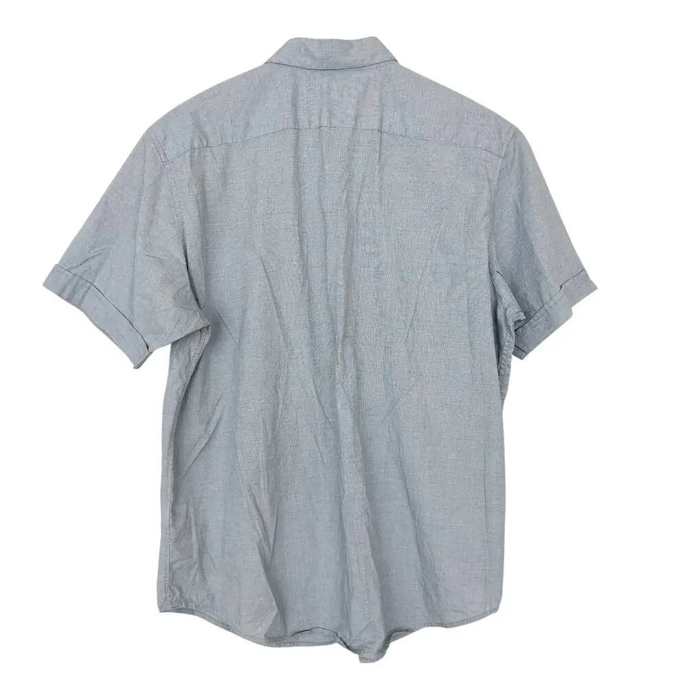 Banana Republic Gray Short Sleeve Button Down Sz L